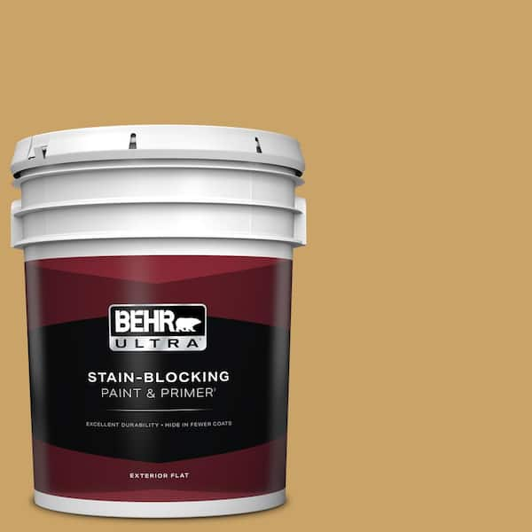 BEHR ULTRA 5 gal. #PPU6-17 Classic Gold Flat Exterior Paint & Primer