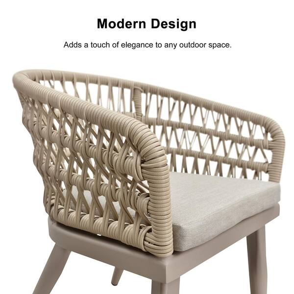 11-Piece Aluminum All-Weather PE Rattan Rectangular Outdoor Dining Set with Cushion, Champagne