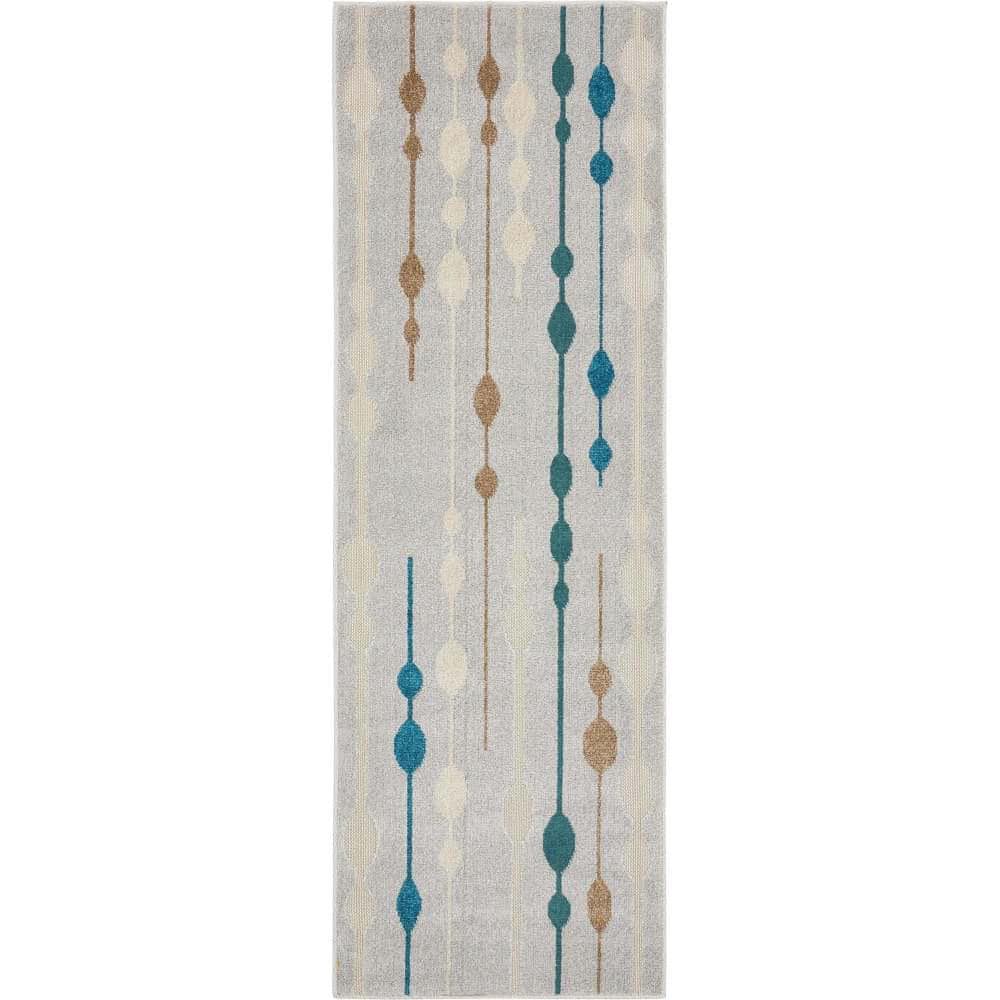 Unique Loom Outdoor Modern Seattle Gray 2 ft. x 6 ft. 1 in. Area Rug 3136793 The Home Depot