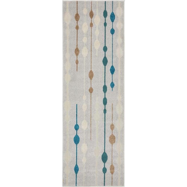 Unique Loom Outdoor Modern Seattle Gray 2 ft. x 6 ft. 1 in. Area Rug