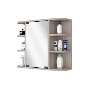 Anky 23.62 in. W x 19.68 in. H Rectangular MDF Medicine Cabinet with Mirror in Gray