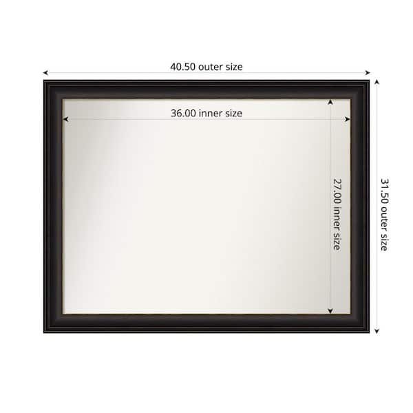 Amanti Art Trio Oil Rubbed Bronze 40.5 in. x 31.5 in. Custom Non-Beveled Recycled Polystyrene Framed Bathroom Vanity Wall Mirror