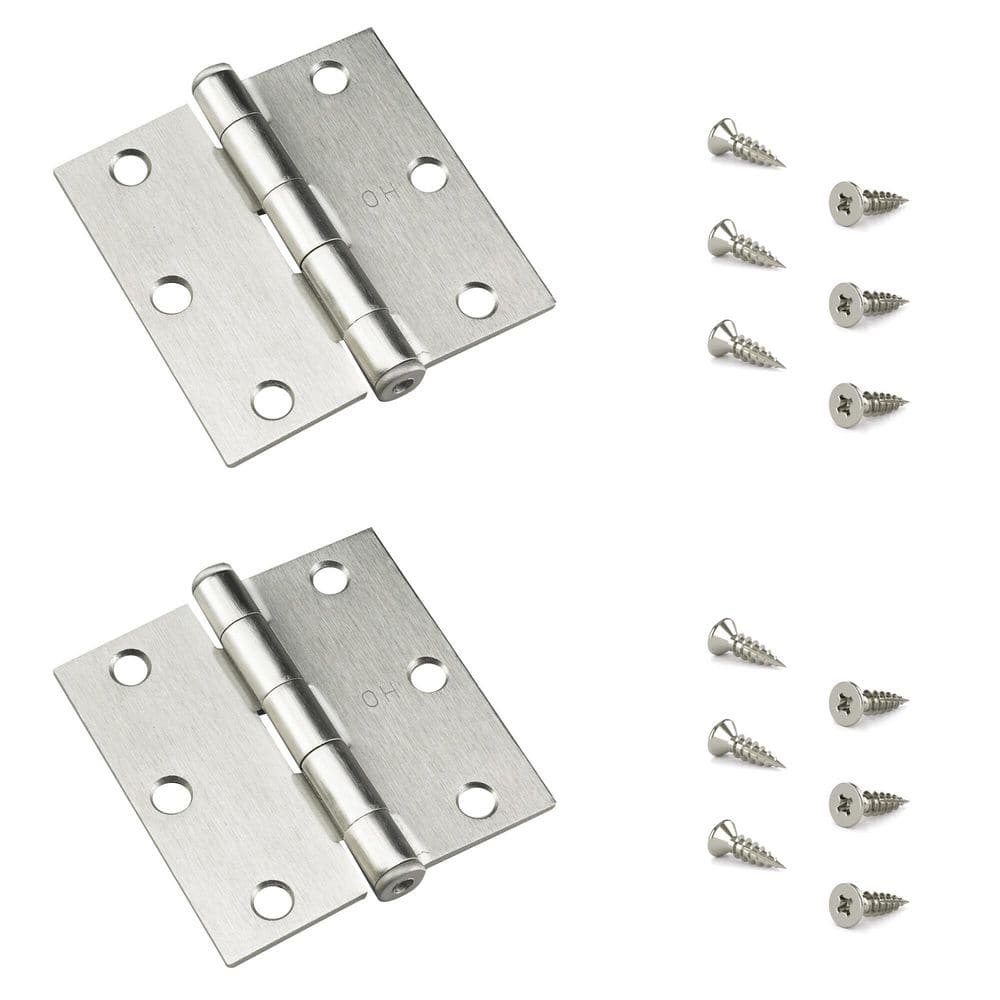 3 in. x 3 in. Brushed Nickel Full Mortise Butt Hinge with Removable Pin (2-Pack) price history on PriceWatchPro