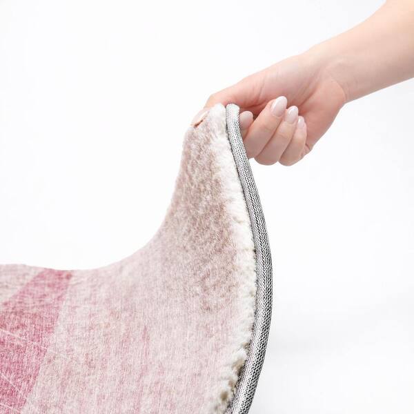 Dream Shag Premium Machine Washable Abstract ADS706 Pink 9 ft. x 12 ft. Area Rug