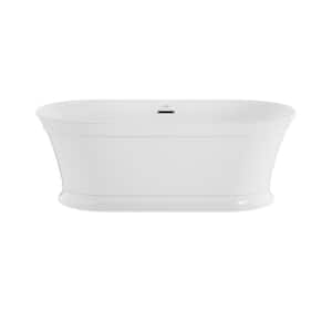 Serafina 67 in. x 31.5 in. Soaking Bathtub with Center Drain in White