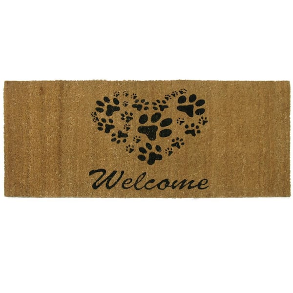Rubber-Cal Heart Shaped Paws 24 in. x 57 in. Welcome Mat