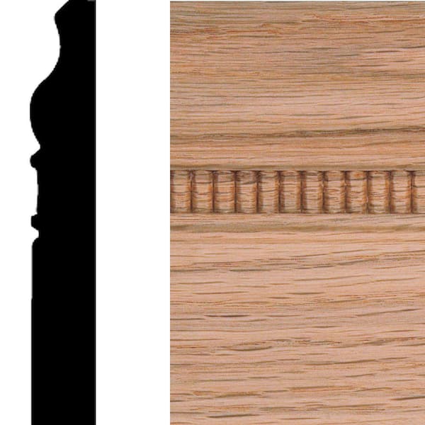 HOUSE OF FARA 5/8 in. x 4 in. Oak Wood Baseboard Moulding