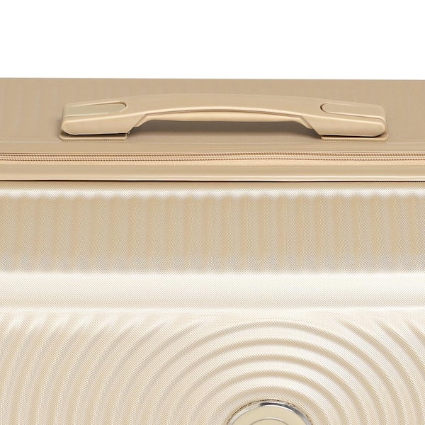 Hikolayae Sunshine Collection Hardside Spinner Luggage Sets in Stripe Champagne, 5 Piece - TSA Lock