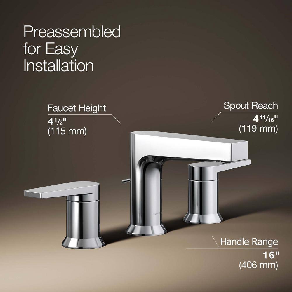 Taut Polished Chrome 2-Handle Low-Arc Bathroom Faucet