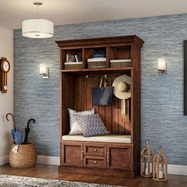 KICHLER Crosby 1-Light Brushed Nickel Bathroom Indoor Wall Sconce Light with Satin Etched Cased Opal Glass Shade