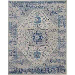 Tranquil Ivory/Light Blue 8 ft. x 10 ft. Persian Vintage Area Rug