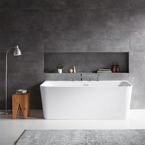 Dashiel 67 in. x 31.5 in. Acrylic Flatbottom Soaking Bathtub in White