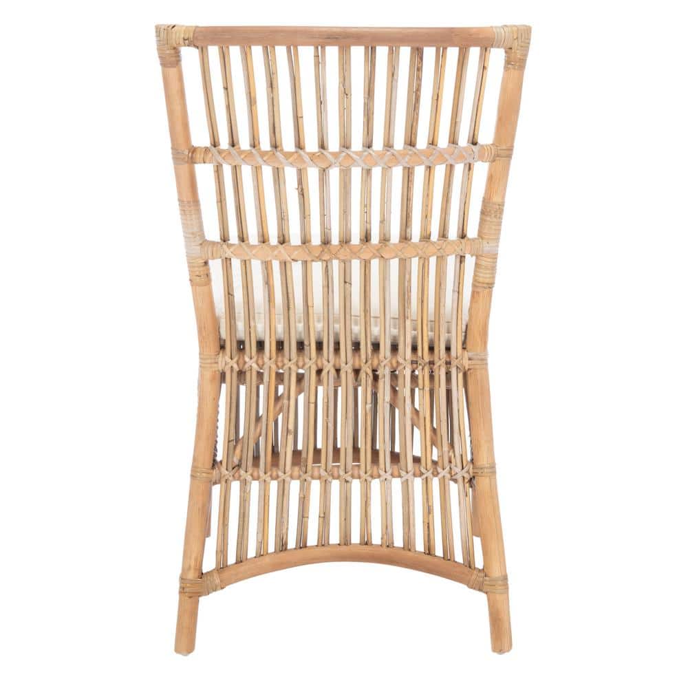 Erika Gray Rattan Accent Chairs with Cushions, Set of 2