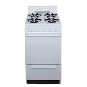 20 in. 2.42 cu. ft. Freestanding Battery Spark Ignition Gas Range in White