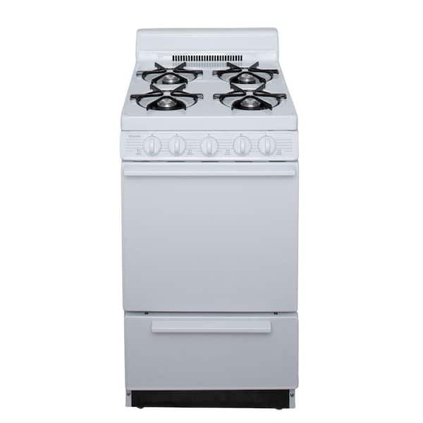 Unbranded 20 in. 2.42 cu. ft. Freestanding Battery Spark Ignition Gas Range in White