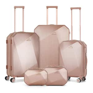 New Kimberly Nested Hardside Luggage Set in Elegant Rosegold, 5 Piece - TSA Compliant