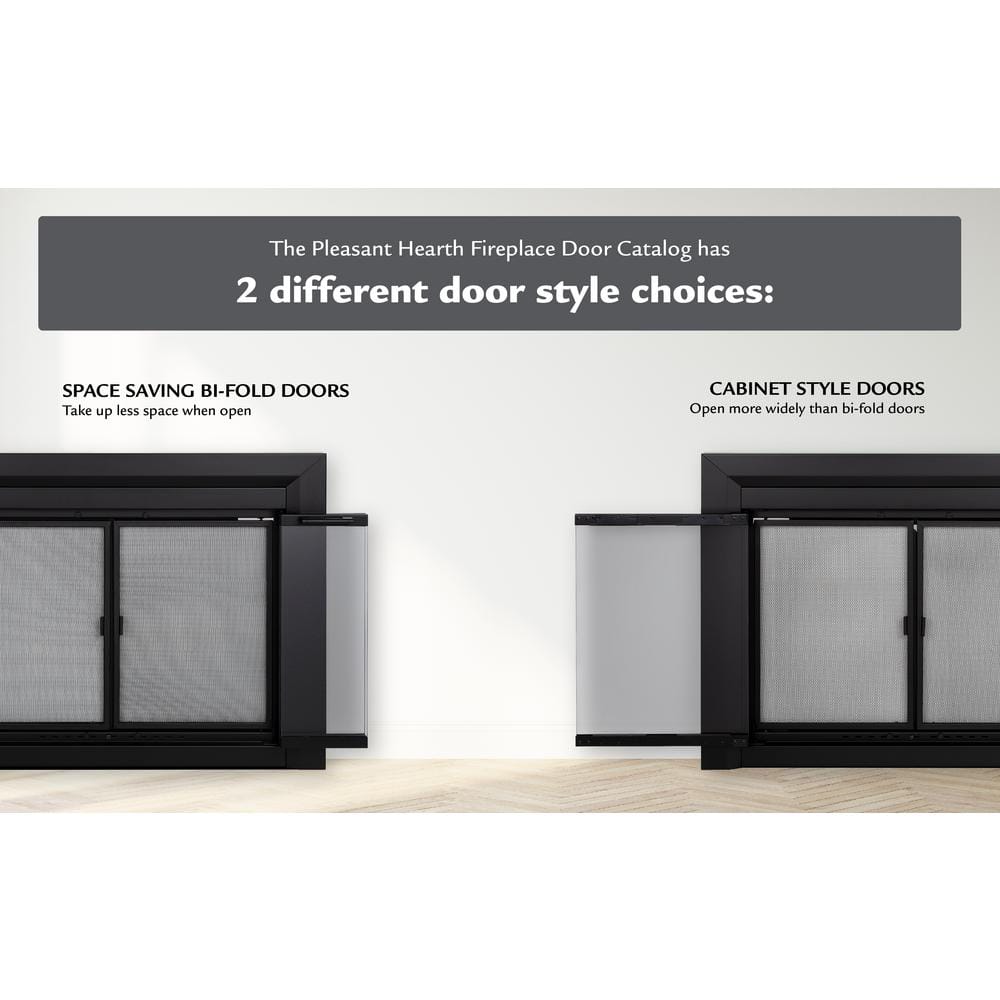 Clairmont Medium Skyline Nickel Fireplace Glass Doors