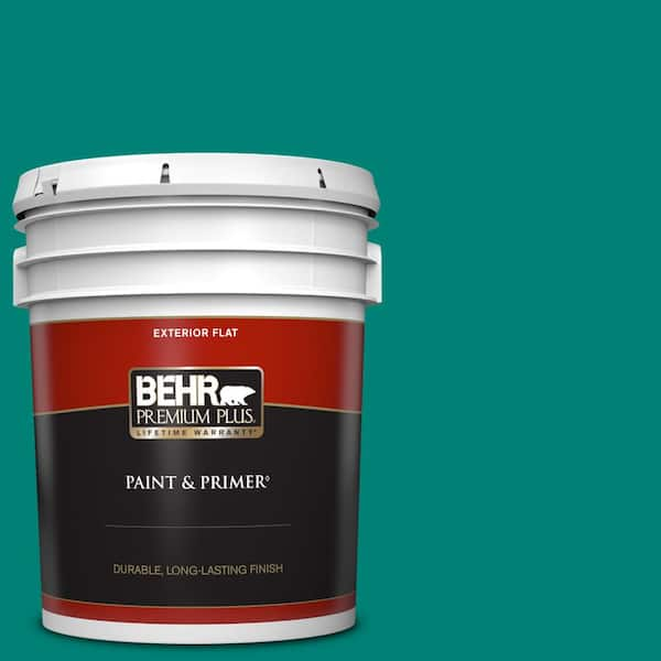 BEHR PREMIUM PLUS 5 gal. Home Decorators Collection #HDC-WR14-9 Green Garlands Flat Exterior Paint & Primer