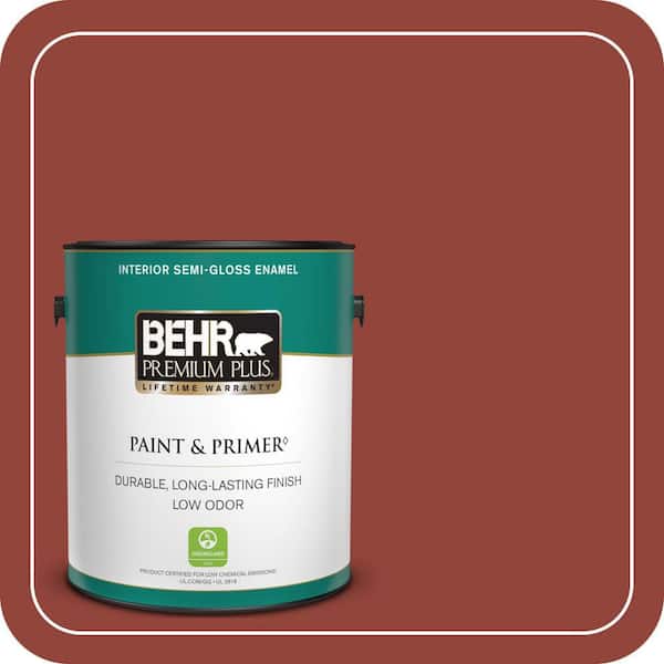 BEHR PREMIUM PLUS 1 gal. #PMD-21 Autumn Maple Semi-Gloss Enamel Low Odor Interior Paint & Primer