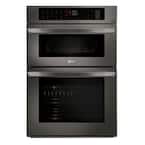 30 in. Combination Double Electric Smart Wall Oven w/ Convection, EasyClean, Built-in Microwave in Black Stainless Steel