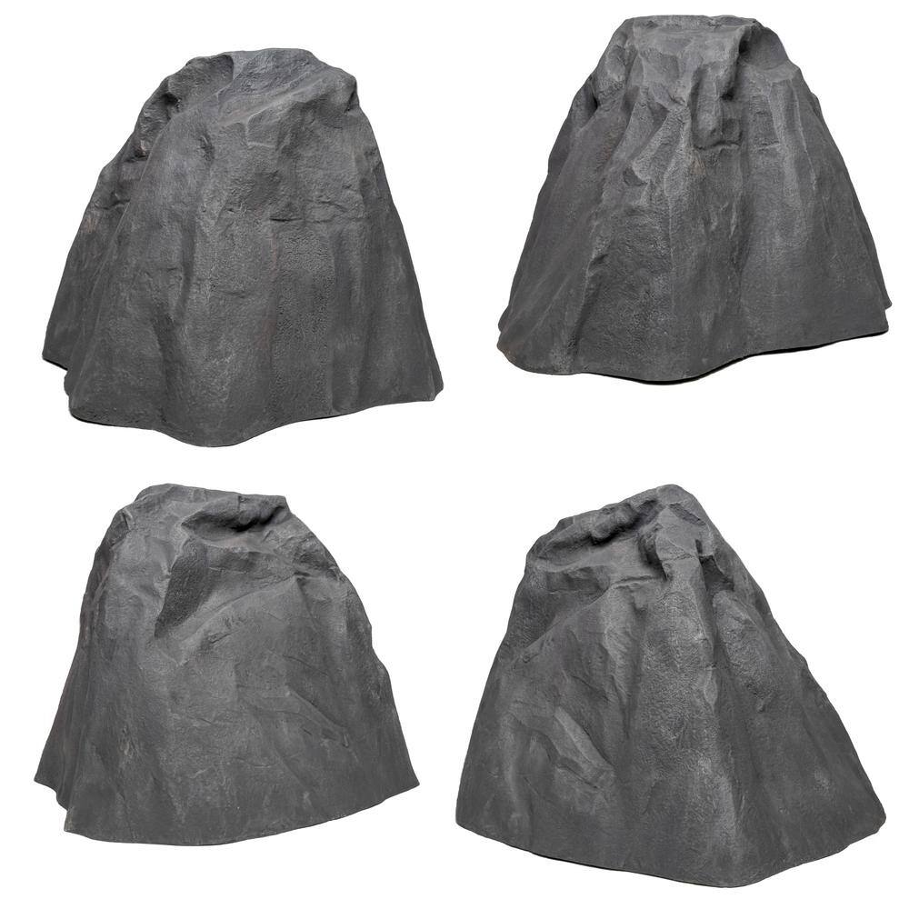 Large Black Fiberglass Artificial Rock for Gardens and Lawns