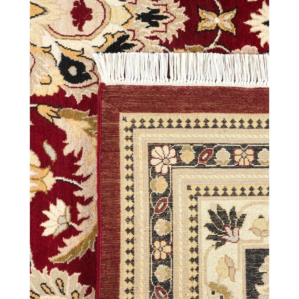 Hand-Knotted Red Wool Traditional 8' x 10' Area Rug