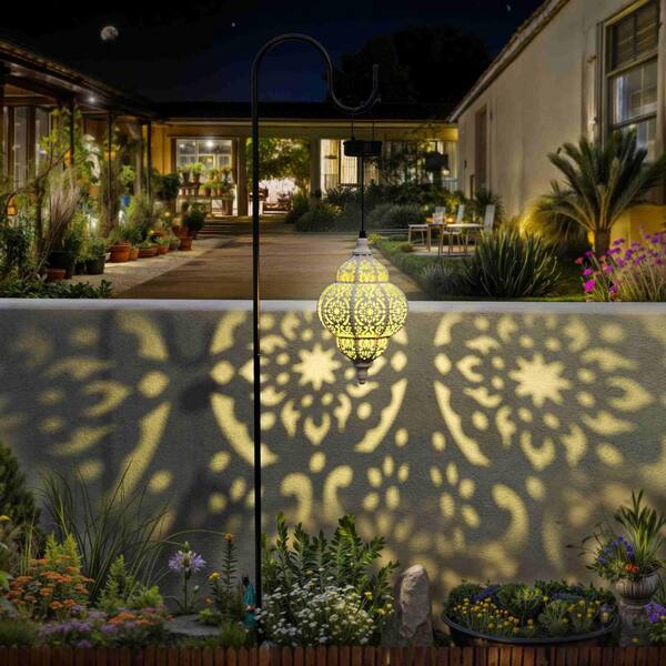 Hcman Moroccan Style Hanging Solar Torches Lights, Outdoor