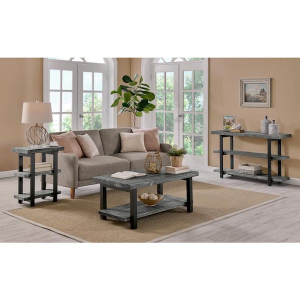 Alaterre Furniture Pomona 42 in. Slate Gray/Black Large Rectangle 