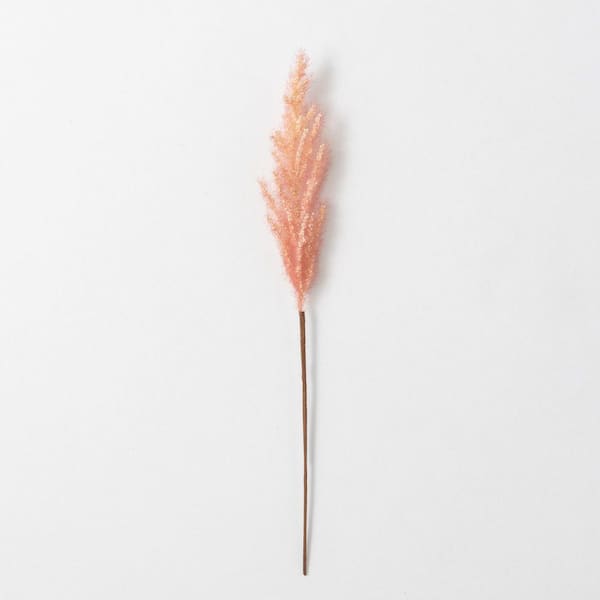 SULLIVANS Artificial 19 in. Faux Dried Salmon-Orange Plume Grass