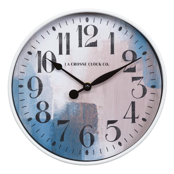 La Crosse Clock 10.8 in. Brushstroke Analog Quartz Wall Clock 404-3028A ...