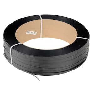 9,000 ft. Roll 16 in. x 6 in. Core Heavy Duty Black Poly Strapping