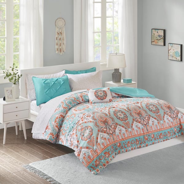 Comforter and Sheet Set Twin XL/Aqua 