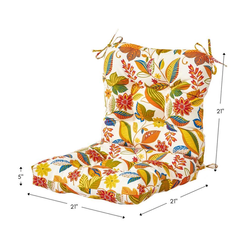Esprit Floral Traditional 21"x42.5" Outdoor Chair Cushion