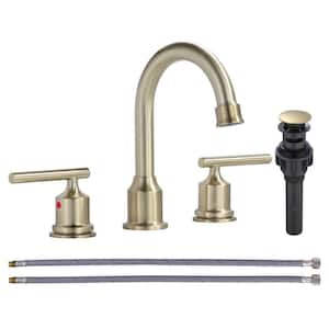 8 in. Widespread Double-Handle Bathroom Faucet in Gold