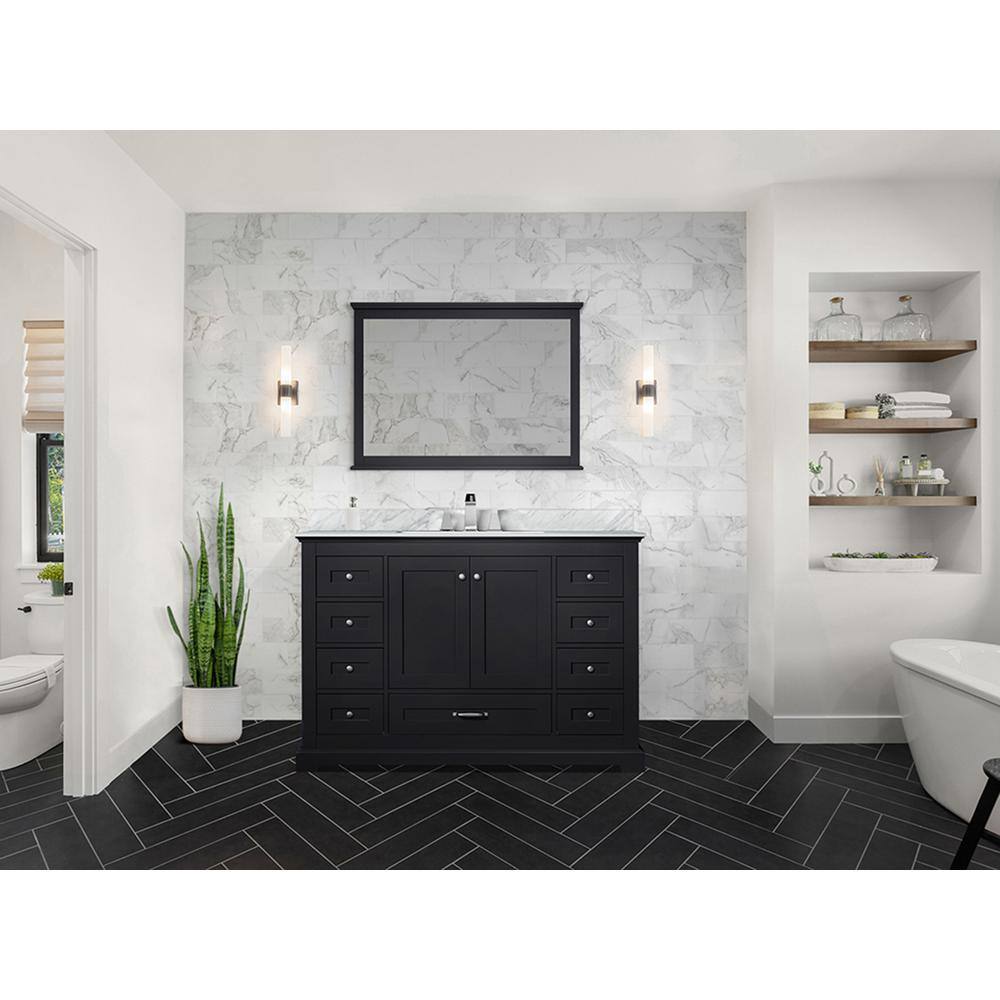 Dukes 48" Espresso Single Vanity with White Carrara Marble Top