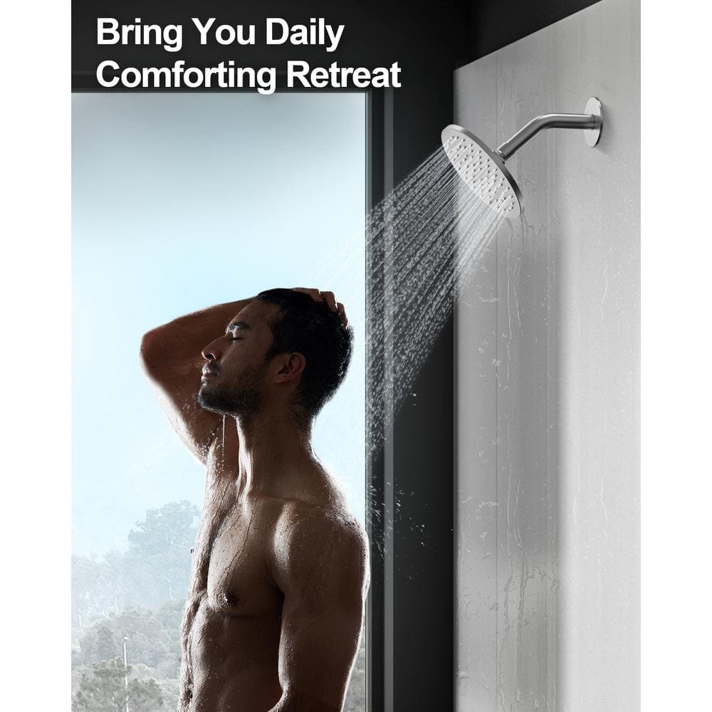 Nickel Dual Rainfall Shower System with Handheld Spray