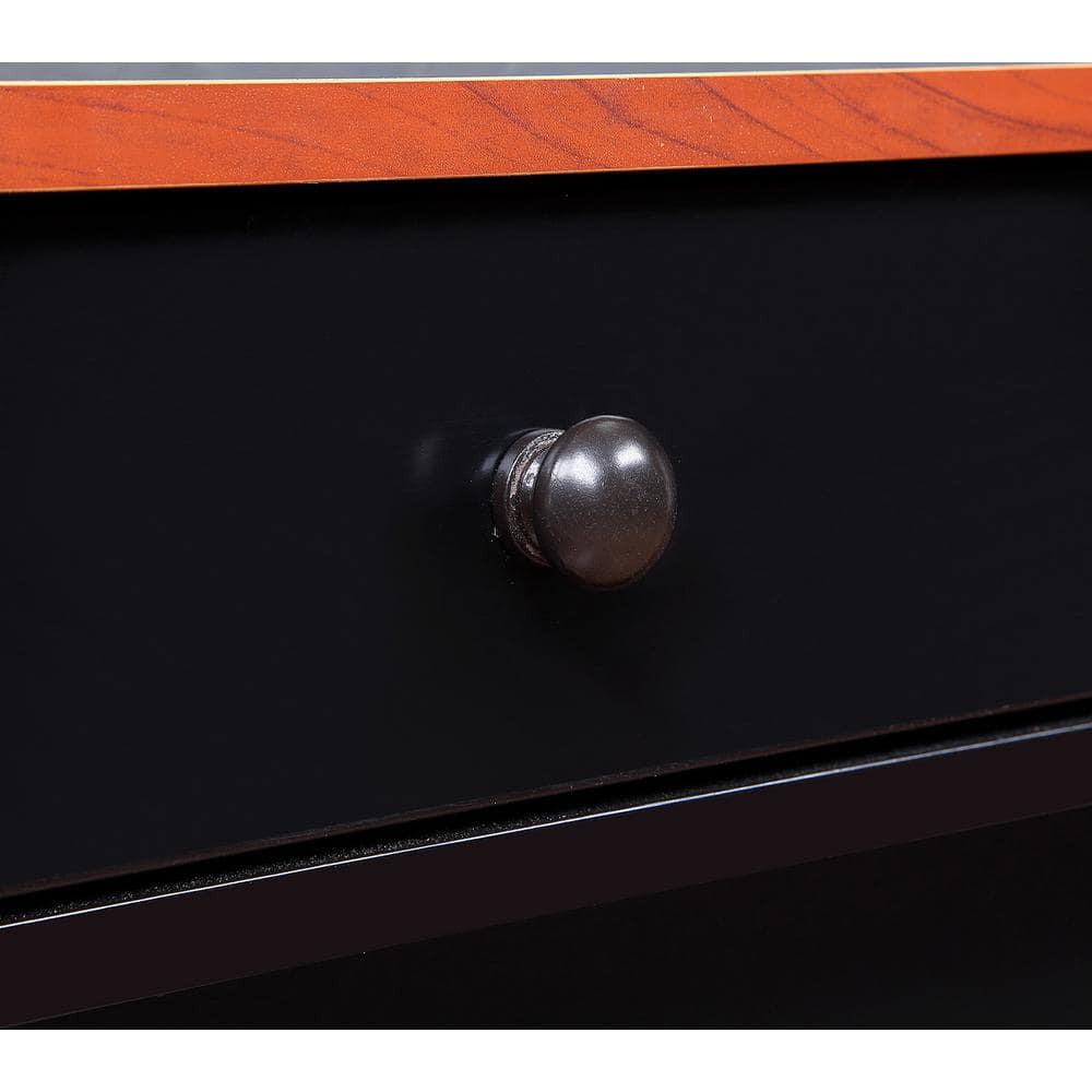 Oxford Cherry & Black Wood Console Table with Storage