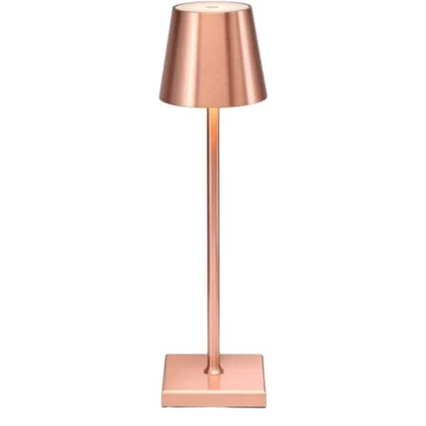 Etokfoks Dimmable 15.35 in. Table Lamp for Bedside Tables with USB LED-Light, Pink