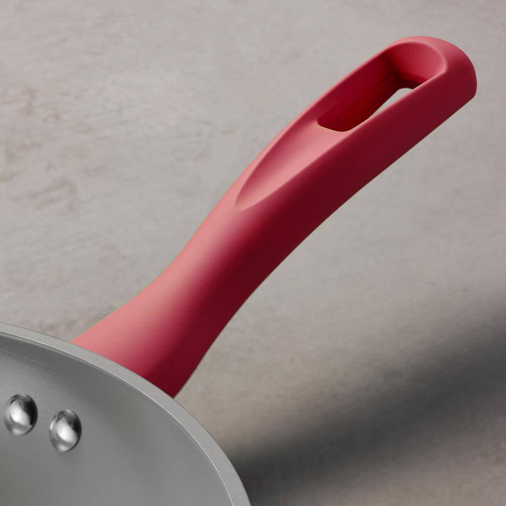 Red 14-Piece Nonstick Ceramic Cookware Set with Glass Lids
