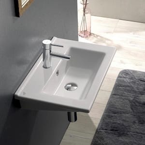 Arte Wall Mounted Bathroom Sink in White