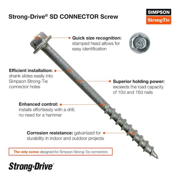 Simpson Strong-Tie 9 x 1-1/2 in. 1/4-Hex Drive, Hex Head