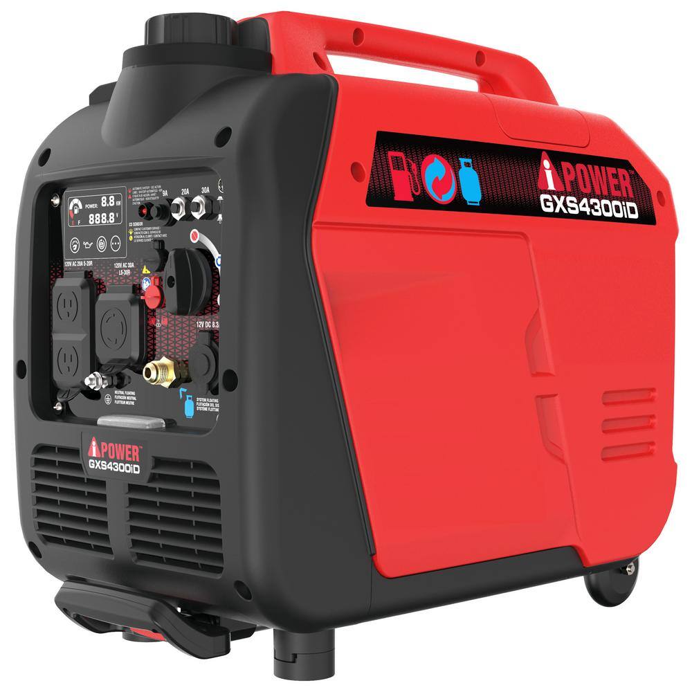 A iPower 4300 Watt Recoil Start Gas Propane Powered Light Weight 