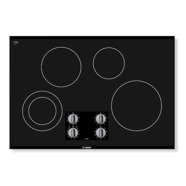 Bosch 500 Series 30 in. Radiant Electric Cooktop in Black with 4 Elements including 2,500-Watt Element Boil Time