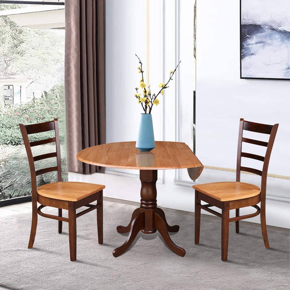 Cottage Charm Espresso Extendable Round Wood Dining Table