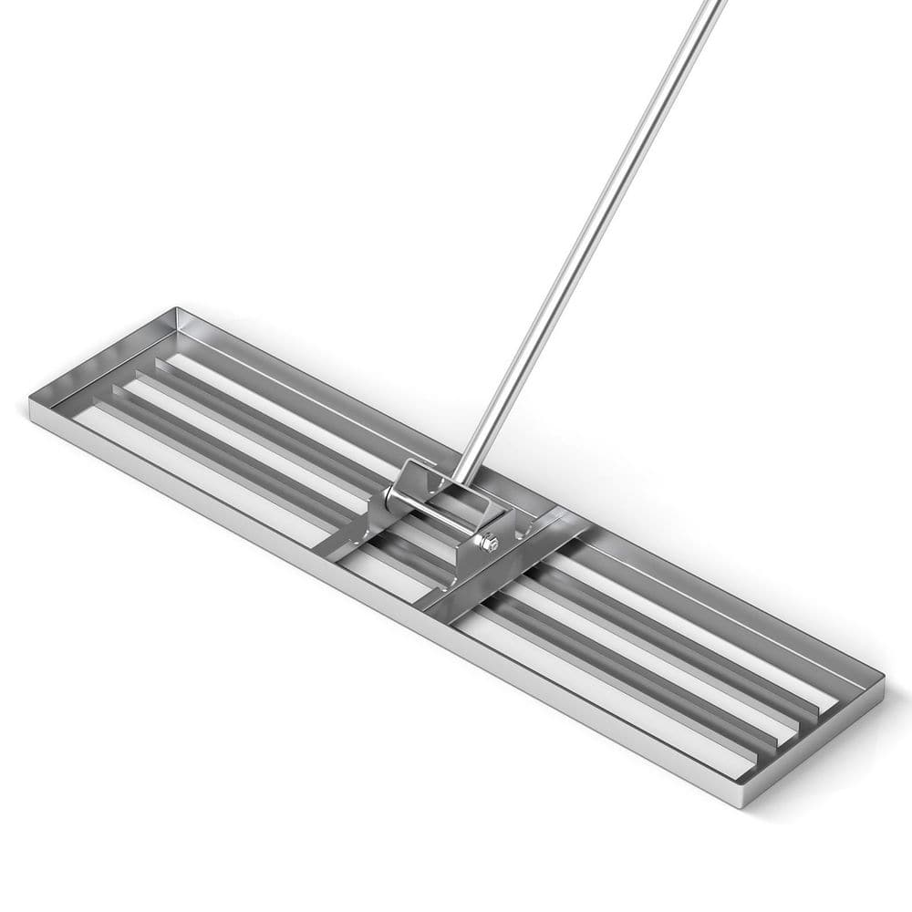 4t Silver Rake WELLFOR 67 in. H x 42 in. W Steel Lawn Leveling Rake in Silver ...
