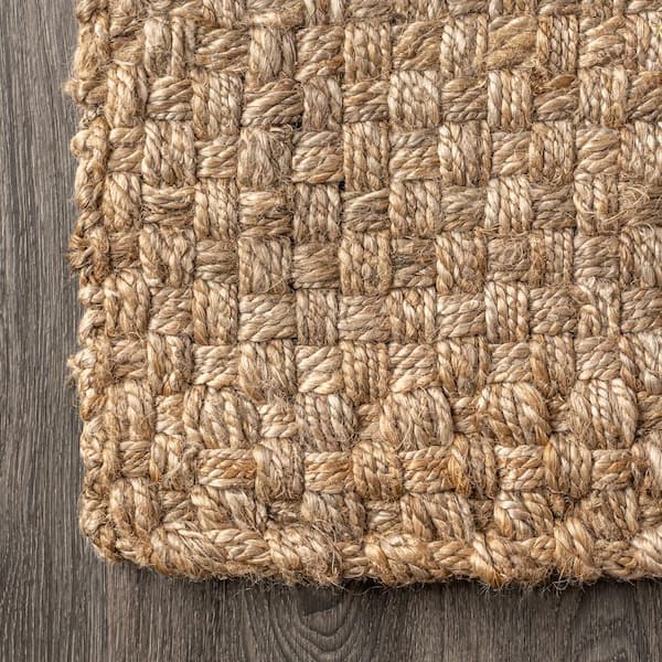  KEMA Handwoven Jute and Cotton Braided Area Rug, 2x3