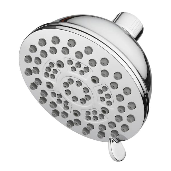 Massaging 9-Spray Patterns 4.5 in. Wall Mounted Fixed Shower Head in Chrome
