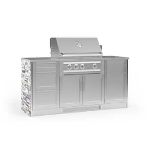 Signature Series 72.16 in. x 25.5 in. x 36 in. Liquid Propane Outdoor Kitchen 6-Piece Stainless Steel Cabinet Set