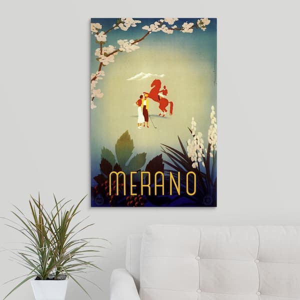 GreatBigCanvas "Merano - Vintage Travel Advertisement" by Vintage Apple Collection Canvas Wall Art