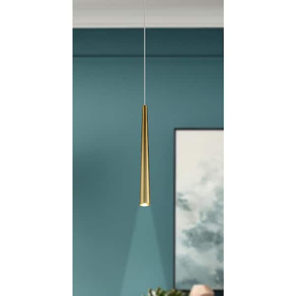 Stretch 4-Watt 1-Light Soft Brass Statement Integrated LED Mini Pendant Light
